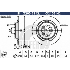 B1.G209-0142.1 GALFER Тормозной диск