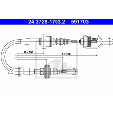 24.3728-1703.2 ATE Трос, управление сцеплением