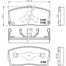 8DB 355 005-721 HELLA Комплект тормозных колодок, дисковый тормоз