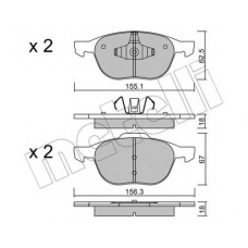 22-0534-0 METELLI Комплект тормозных колодок, дисковый тормоз