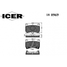 180969 ICER Комплект тормозных колодок, дисковый тормоз