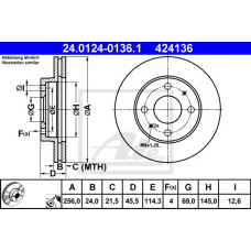 24.0124-0136.1 ATE Тормозной диск
