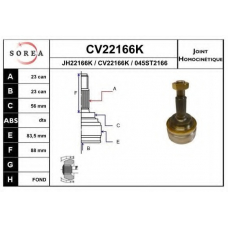 CV22166K EAI Шарнирный комплект, приводной вал