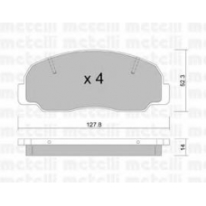 22-0239-0 METELLI Комплект тормозных колодок, дисковый тормоз