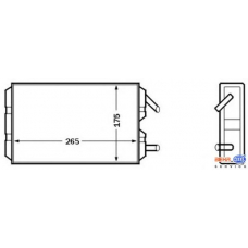 8FH 351 308-751 HELLA Теплообменник, отопление салона