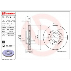 09.9824.11 BREMBO Тормозной диск