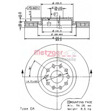 6110482 METZGER Тормозной диск