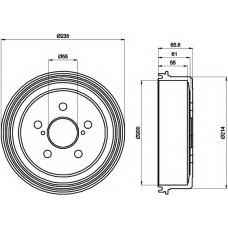 8DT 355 301-321 HELLA PAGID Тормозной барабан