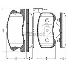 0 986 TB2 794 BOSCH Комплект тормозных колодок, дисковый тормоз