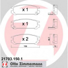 21703.150.1 ZIMMERMANN Комплект тормозных колодок, дисковый тормоз