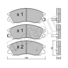 22-0506-0 METELLI Комплект тормозных колодок, дисковый тормоз