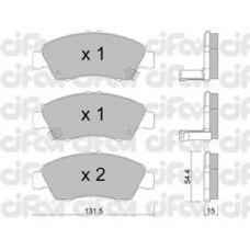 822-138-0 CIFAM Комплект тормозных колодок, дисковый тормоз