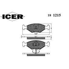 181215 ICER Комплект тормозных колодок, дисковый тормоз