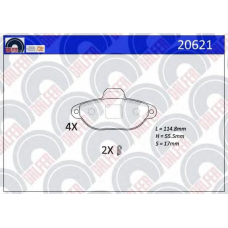 20621 GALFER Комплект тормозных колодок, дисковый тормоз