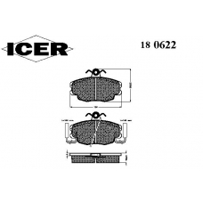180622 ICER Комплект тормозных колодок, дисковый тормоз