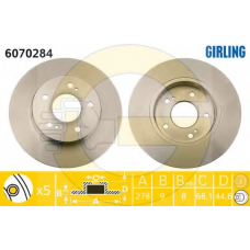 6070284 GIRLING Тормозной диск