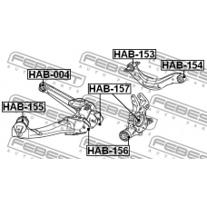 HAB-157 FEBEST Втулка, рычаг колесной подвески