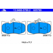 13.0460-5789.2 ATE Комплект тормозных колодок, дисковый тормоз