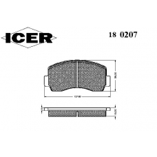 180207 ICER Комплект тормозных колодок, дисковый тормоз