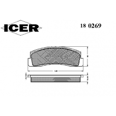 180269 ICER Комплект тормозных колодок, дисковый тормоз