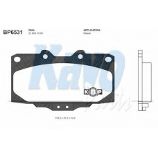 BP-6531 KAVO PARTS Комплект тормозных колодок, дисковый тормоз