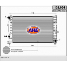 102.054 AHE Радиатор, охлаждение двигателя