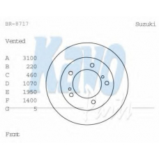 BR-8717 KAVO PARTS Тормозной диск