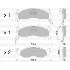 22-0714-0 METELLI Комплект тормозных колодок, дисковый тормоз