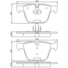 0 986 424 698 BOSCH Комплект тормозных колодок, дисковый тормоз