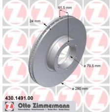 430.1491.00 ZIMMERMANN Тормозной диск