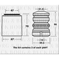 BPK7021 BORG & BECK Пылезащитный комплект, амортизатор