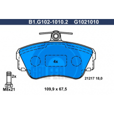 B1.G102-1010.2 GALFER Комплект тормозных колодок, дисковый тормоз