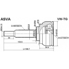 VW-TG ASVA Шарнирный комплект, приводной вал