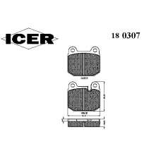180307 ICER Комплект тормозных колодок, дисковый тормоз