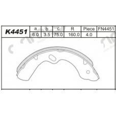 K4451 ASIMCO Комплект тормозных колодок