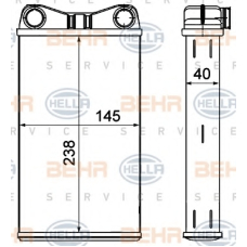 8FH 351 000-541 HELLA Теплообменник, отопление салона