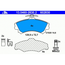 13.0460-2830.2 ATE Комплект тормозных колодок, дисковый тормоз