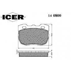 140800 ICER Комплект тормозных колодок, дисковый тормоз