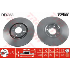 DF4363 TRW Тормозной диск