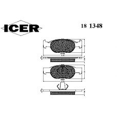 181348 ICER Комплект тормозных колодок, дисковый тормоз