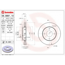 09.9991.11 BREMBO Тормозной диск