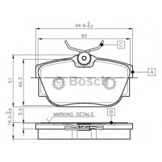 0 986 TB2 813 BOSCH Комплект тормозных колодок, дисковый тормоз