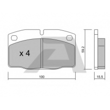 BPOP-1004 AISIN Комплект тормозных колодок, дисковый тормоз