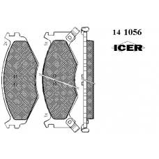 141056 ICER Комплект тормозных колодок, дисковый тормоз