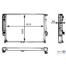 8MK 376 713-071 HELLA Радиатор, охлаждение двигателя