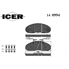 140994 ICER Комплект тормозных колодок, дисковый тормоз