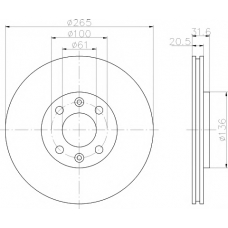 MDC705 MINTEX Тормозной диск