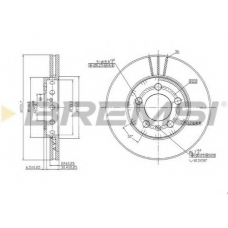 DBA927V BREMSI Тормозной диск