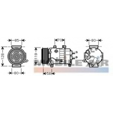 0900K256 VAN WEZEL Компрессор, кондиционер