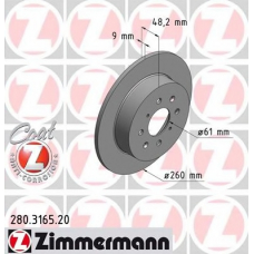 280.3165.20 ZIMMERMANN Тормозной диск